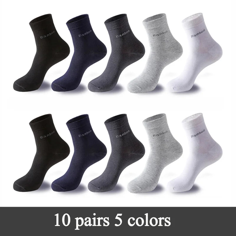 Bamboo Dress Socks For Men 10 Pairs-Pack Premium Comfort Super Soft  Breathable Classic Fashions Letter Socks Men Crew Socks