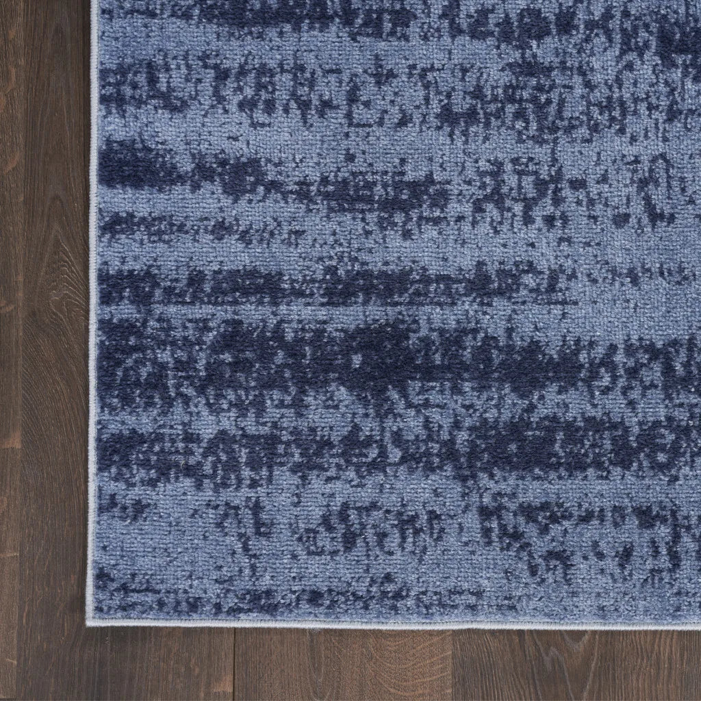HMS 10' X 14' Abstract Indoor Outdoor Area Rug Denim Blue and Navy Blue Stylish and Versatile Set