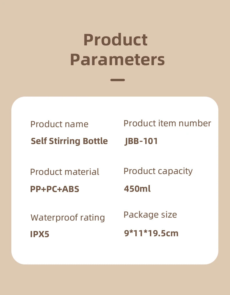 Automatic Handheld Sports Fitness Shaker 500mAh USB Power Source Plastic Cup for Protein Powder Milk Coffee Smoothies Maker