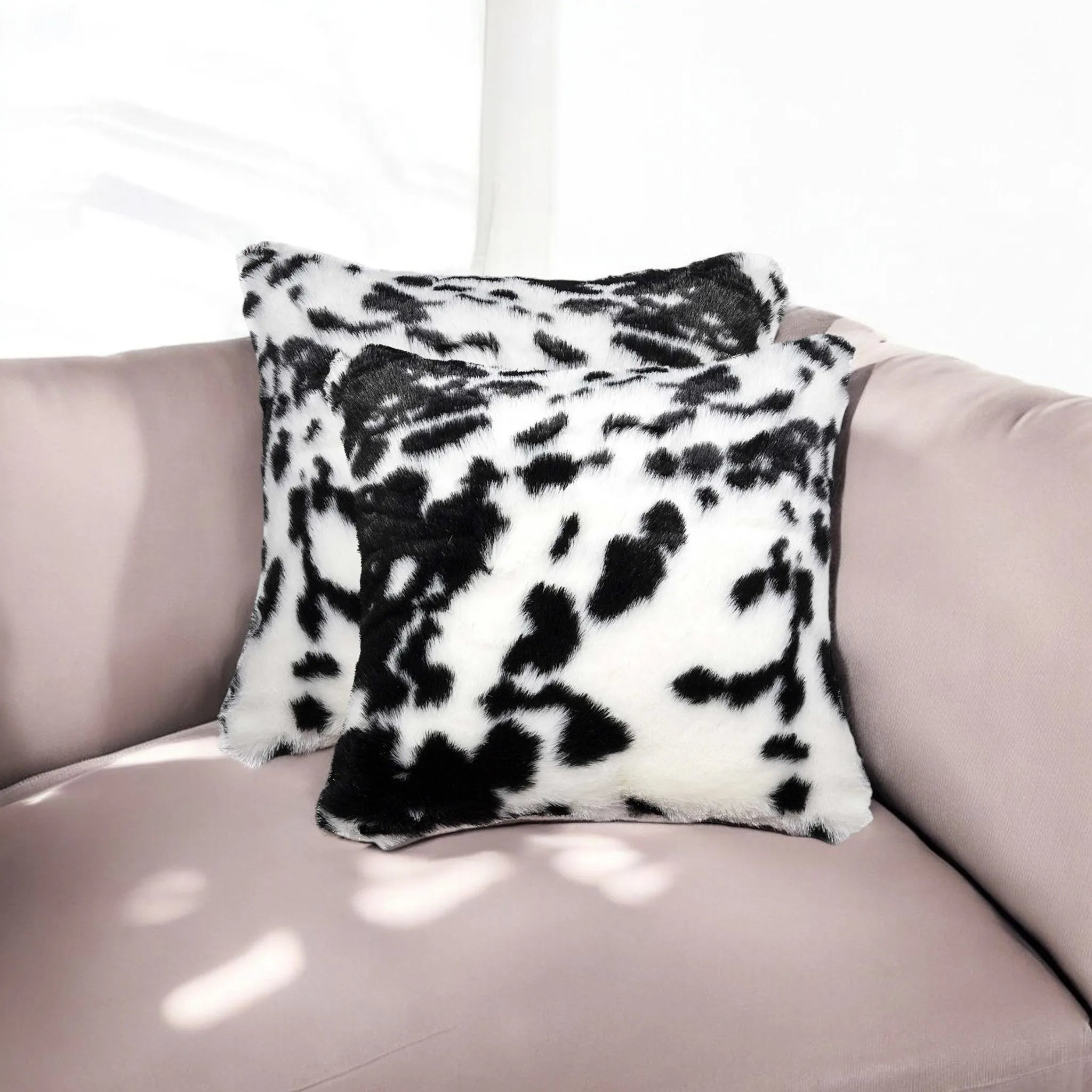Sugarland Black and White Faux Pillow 2 Pack-18\" X 18\" X 5\" Decorative & Throw Pillows by HMS