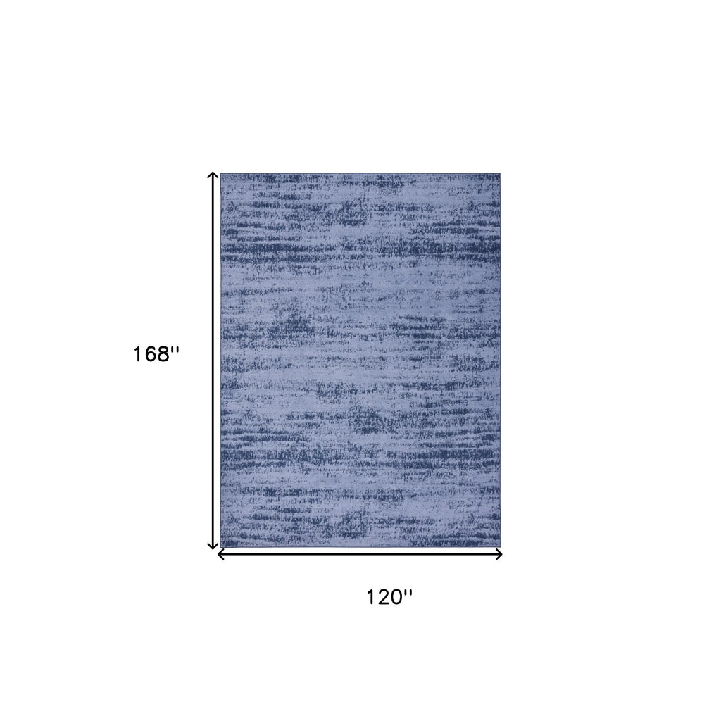 HMS 10' X 14' Abstract Indoor Outdoor Area Rug Denim Blue and Navy Blue Stylish and Versatile Set