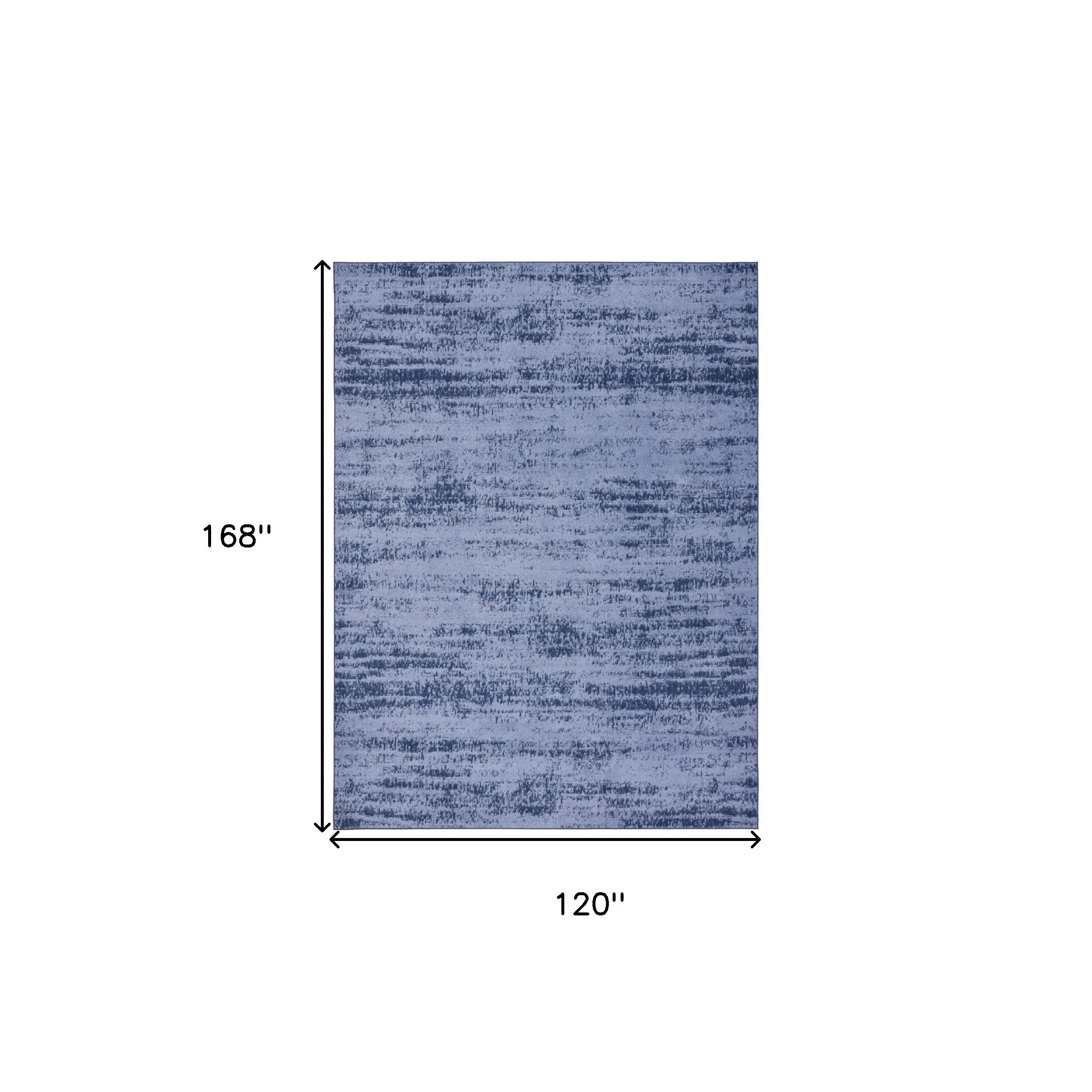 HMS 10' X 14' Abstract Indoor Outdoor Area Rug Denim Blue and Navy Blue Stylish and Versatile Set