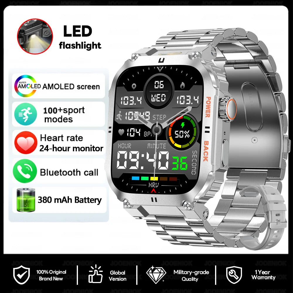 Outdoor Military Smartwatch Men GPS Sports Android iOS 1.91-inch Touch Screen Bluetooth Call Waterproof Smart Watch Android IOS