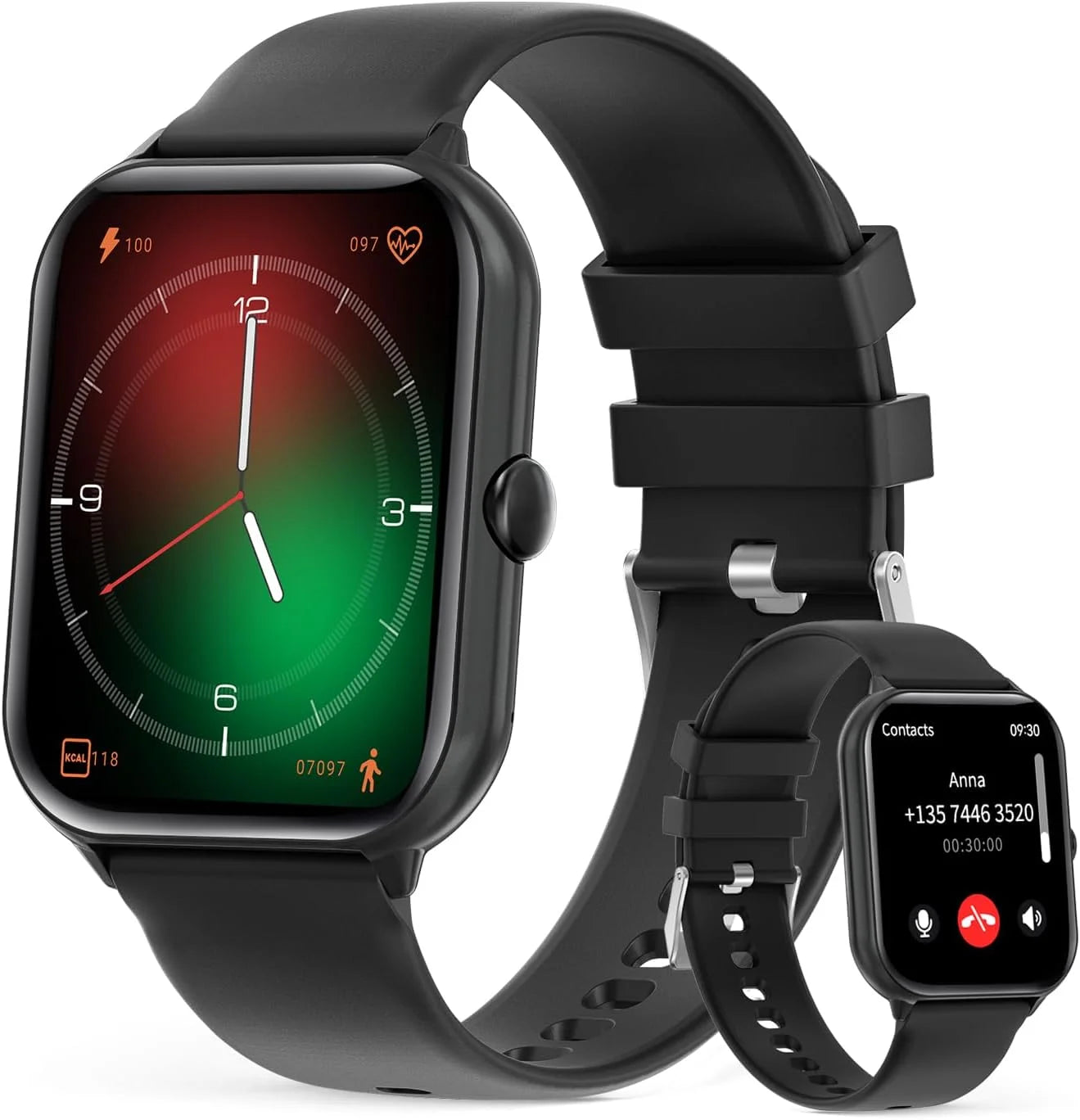 Smart Watch Men Women 1.95" HD ouch Screen Bluetooth Voice Call Heart Rate Monitoring Fitness Sports Tracker 100+ Sports Modes