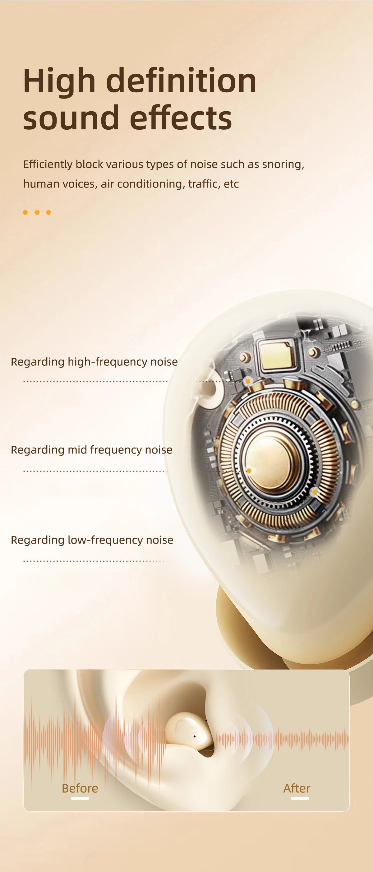 Mini Headphones Wireless Bluetooth Earphones 5.4 TWS In Ear Invisible Headsets HIFI Bass Sleep Earbuds Noise Reduction Earphone