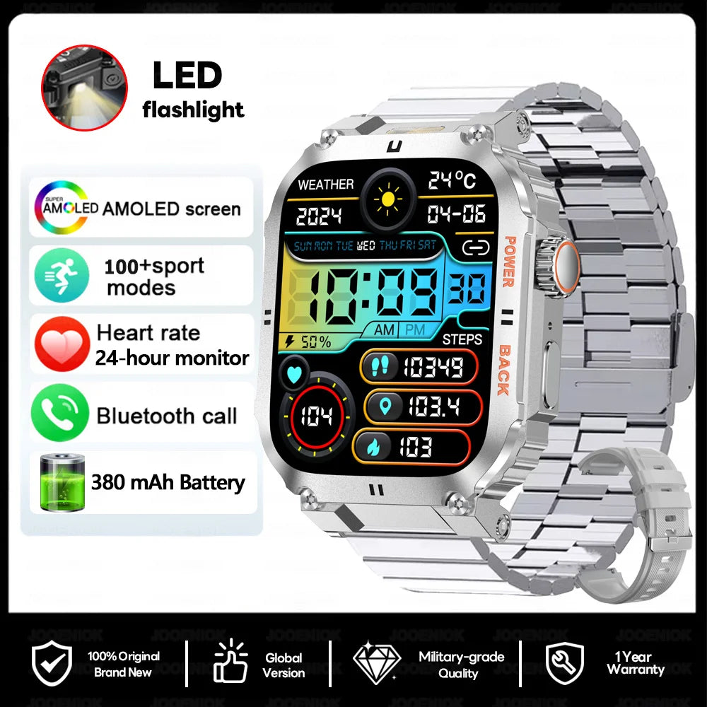 Outdoor Military Smartwatch Men GPS Sports Android iOS 1.91-inch Touch Screen Bluetooth Call Waterproof Smart Watch Android IOS