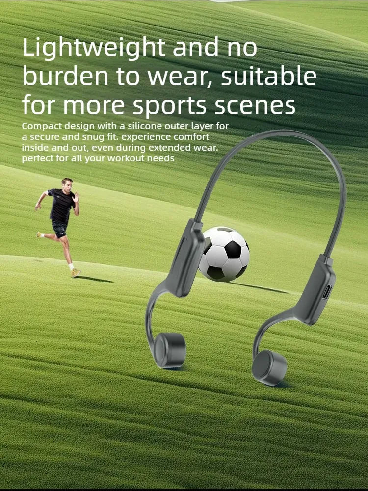Bone Conduction Headphones Bluetooth 5.3 Wireless, 32Hrs Playtime IPX8 Waterproof, Sport Ear Hook Headset with Noise Cancelling