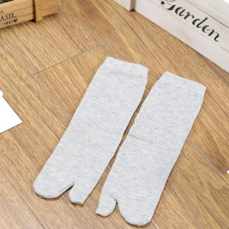 Bamboo  Japanese Men and Women Summer Fiber Two Finger Socks Black Kimono Flip Flop Sandal Split Ninjia White Tabi Toe Socks
