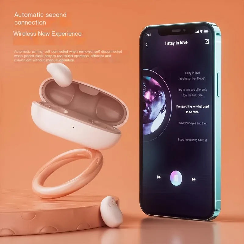 Invisible Mini Earphone Wireless Bluetooth 5.3 Noise Cancellation Painless Sleep Earphone TWS Lightweight Hifi Sports Headphone