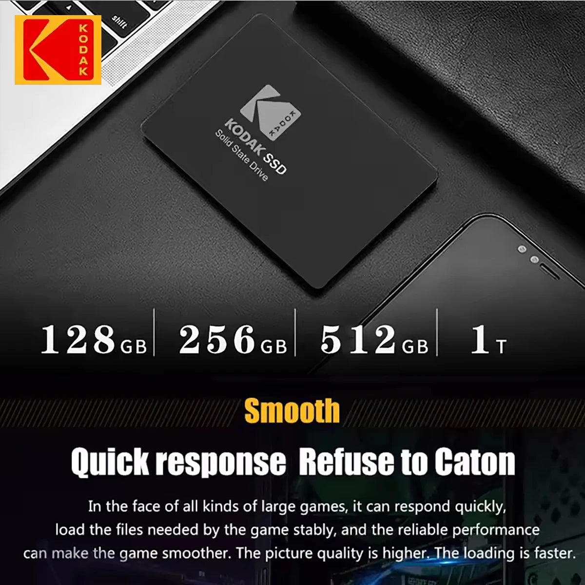 [Brand Storage] Kodak X130Pro Series Ssd-Sata3.0 Ultra-Fast 2.5inch Solid State Drive 512Gb/256Gb/128Gb - Durable Internal Storage for Laptops and Desktops