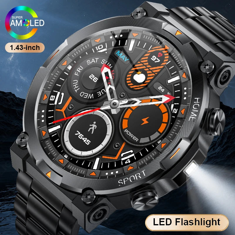 LIGE Smart Watches Men's Rugged Military Bluetooth Call IP68 Waterproof Sports Fitness Outdoor Health Smartwatch For Android IOS