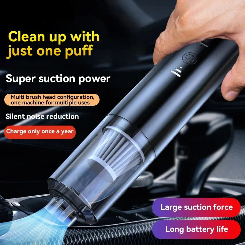 Mini Car Vacuum Cleaner Cleaning Powerful Suction Handheld Car Vacuum Cleaner Rechargeable for Car and Home Auto Vacuum Cleaner