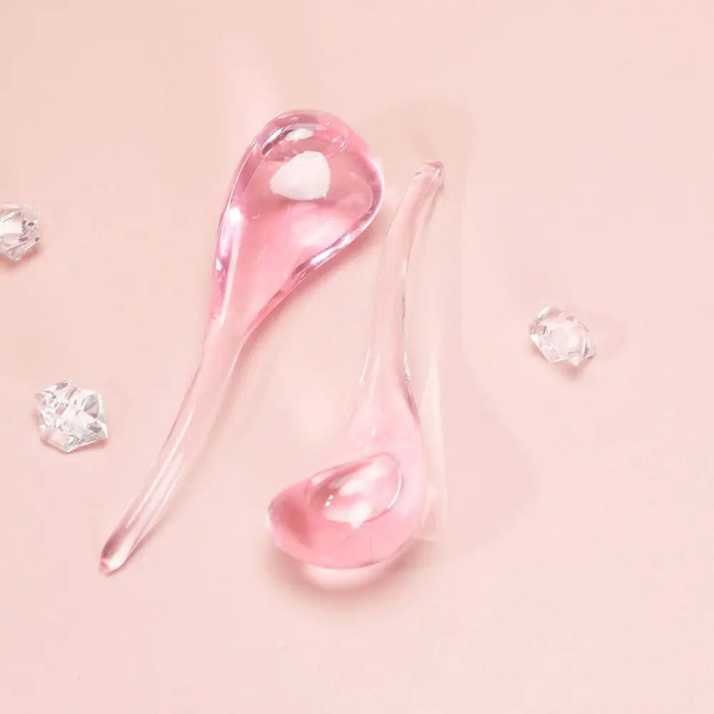 Glass Facial Massager Reusable Reduce Puffiness Skin Care Tools Portable with Glitter Powder Freezer Ice Globes Tool