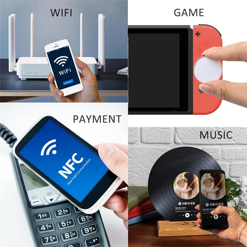 SUNRI-55Pcs Nfc Tag Round NFC 215 Tag Rewritable NFC Coin Cards Compatible NFC Enabled Mobile Devices