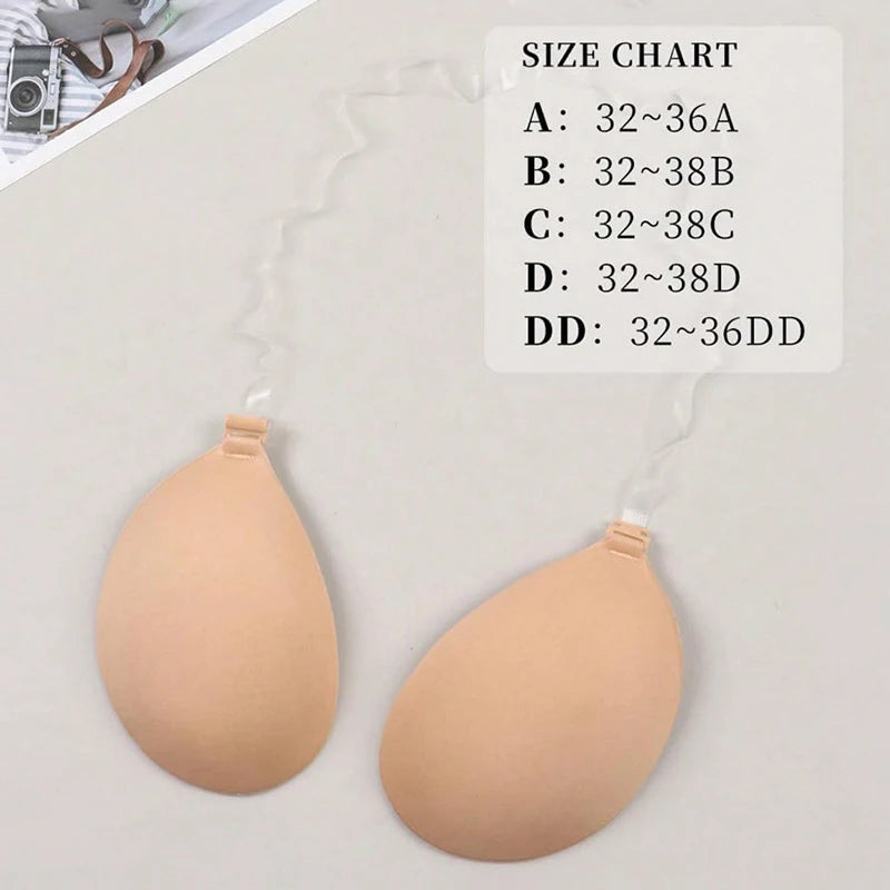 Invisible Bra With Straps Non-Slip Style Lift Enhance Bust Strapless Push Up Anti-convex Bra Women's Lingerie Underwear Access