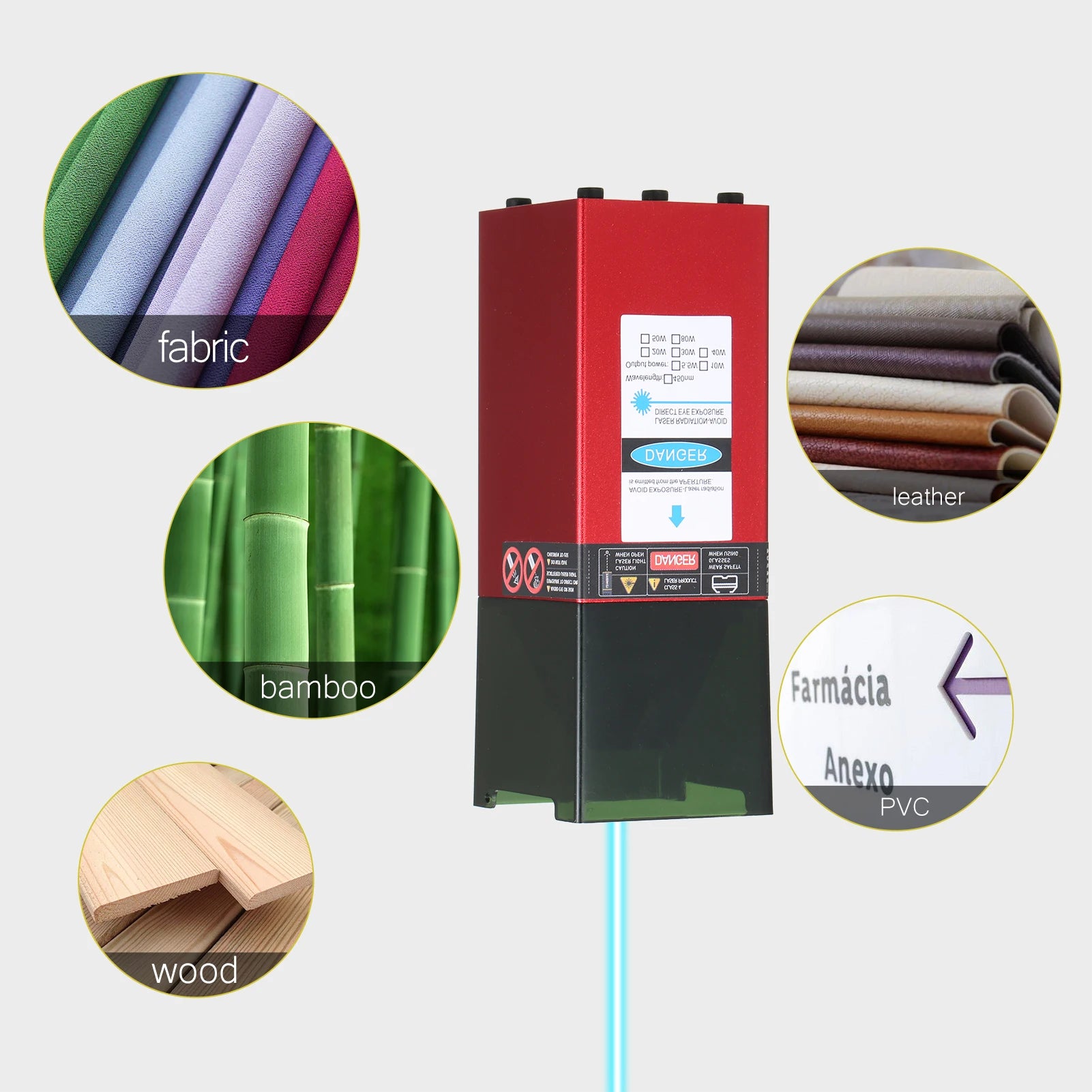10W Laser Module 450nm Engraving Laser Head Adjustable Focal Length High Precision Engraving Plastic Leather for Cutting Machine