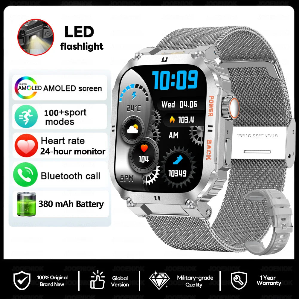Outdoor Military Smartwatch Men GPS Sports Android iOS 1.91-inch Touch Screen Bluetooth Call Waterproof Smart Watch Android IOS