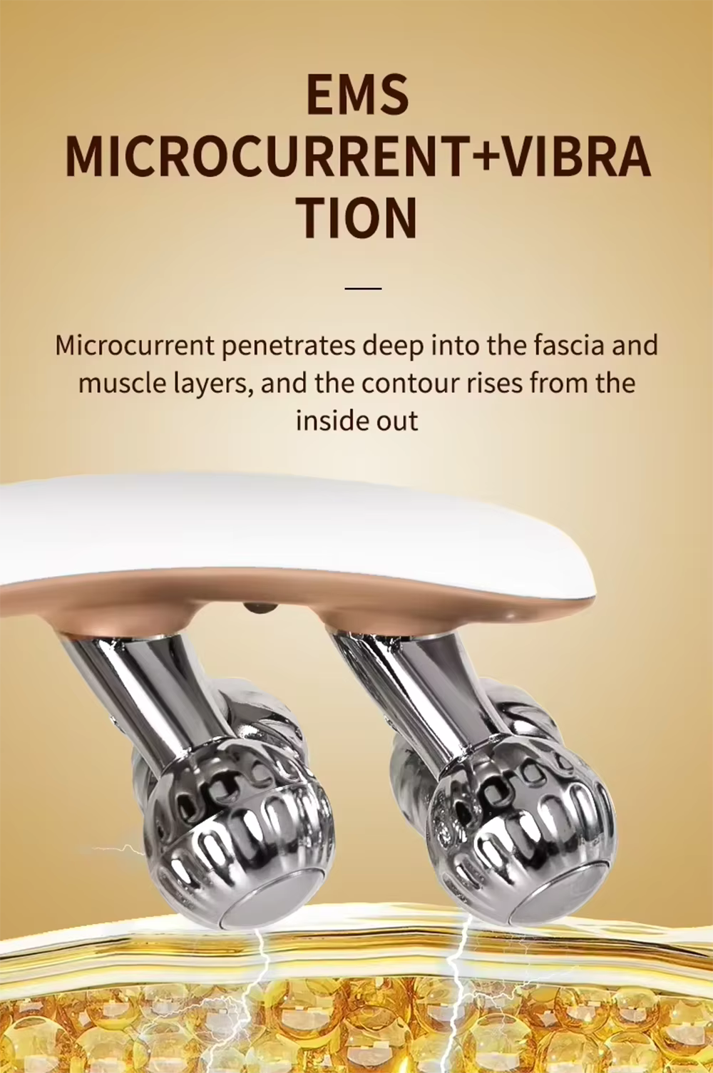 Facial Massager for Face and Neck V‑Shape Lifting Roller with Microcurrent Red Blue Light Therapy Vibrating Face Slimmer Device