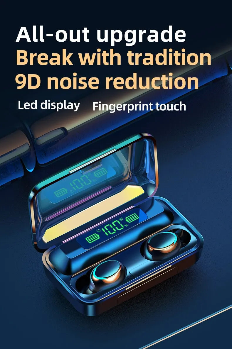 Wireless TWS Bluetooth 5.0 Earphone with LED Display Touch Noise Canceling Earbuds Sports Music Game Headset Waterproof 1200mAh