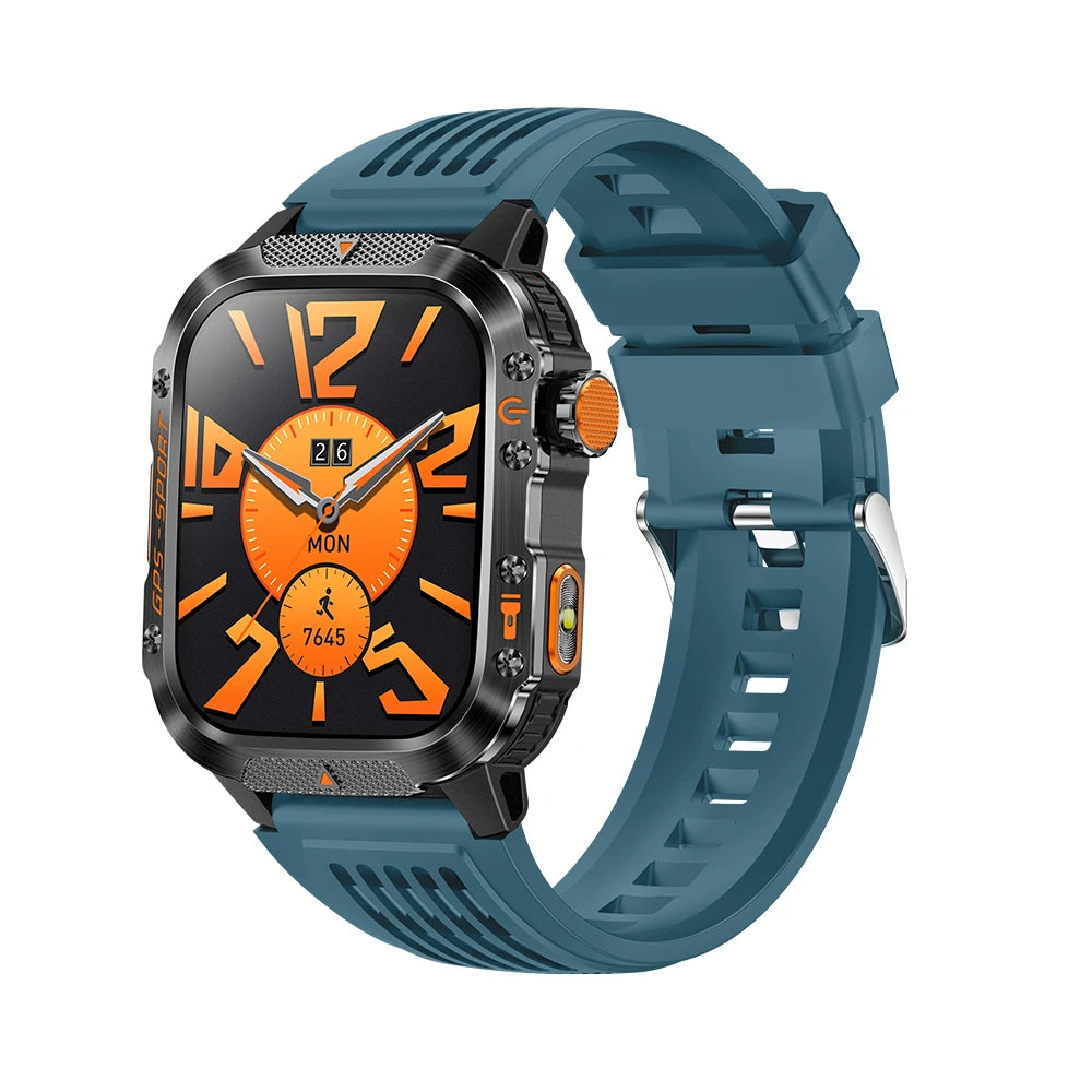 New Military Smartwatch Real GPS Compass Outdoor Smart Watch 3ATM Waterproof Sports Watches for Man Woman Electronics Clock 2025