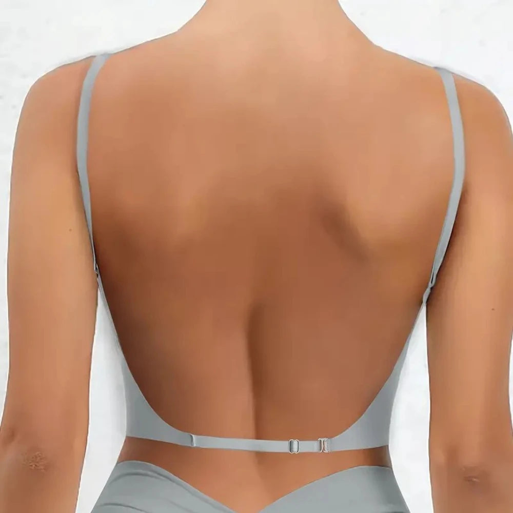 Invisible Bra Deep U Plunge Backless Strapless Push Up Bra for Dresses Lingerie Sexy Female Lingerie Бюстгальтер Женский