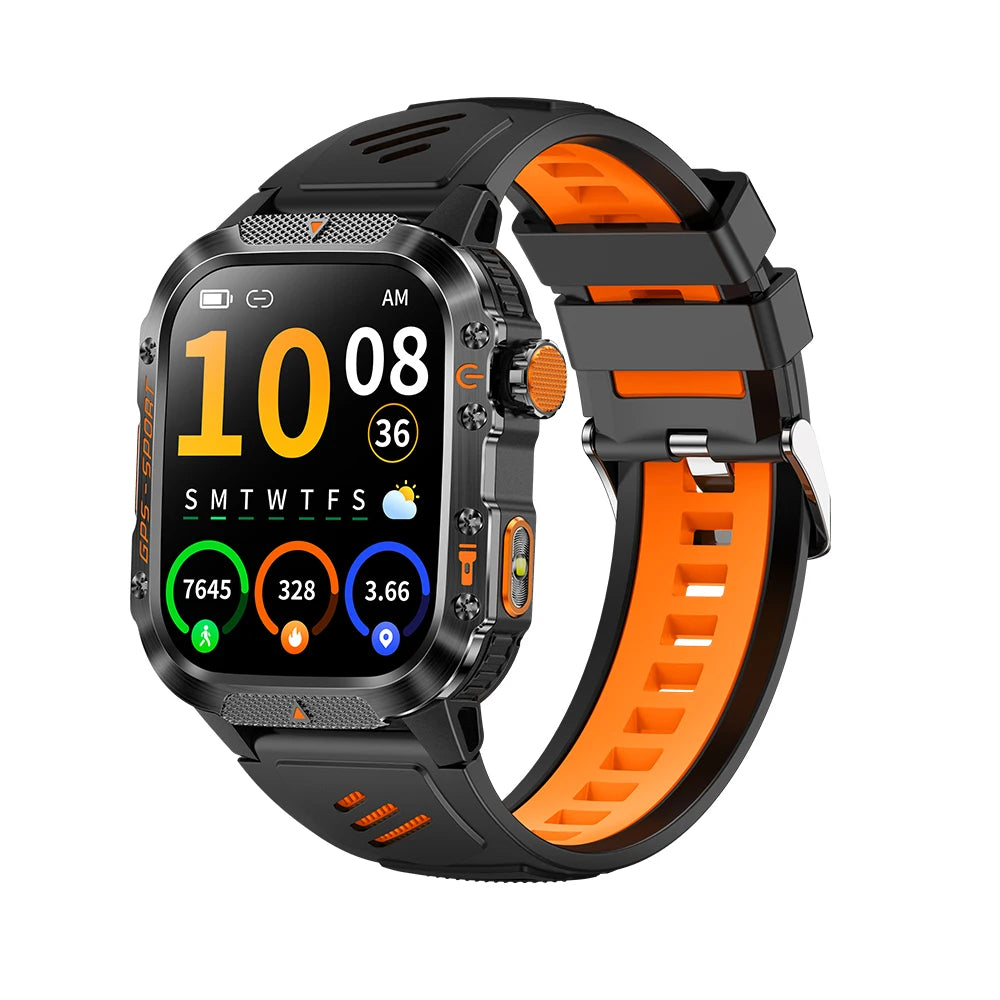 New Military Smartwatch Real GPS Compass Outdoor Smart Watch 3ATM Waterproof Sports Watches for Man Woman Electronics Clock 2025