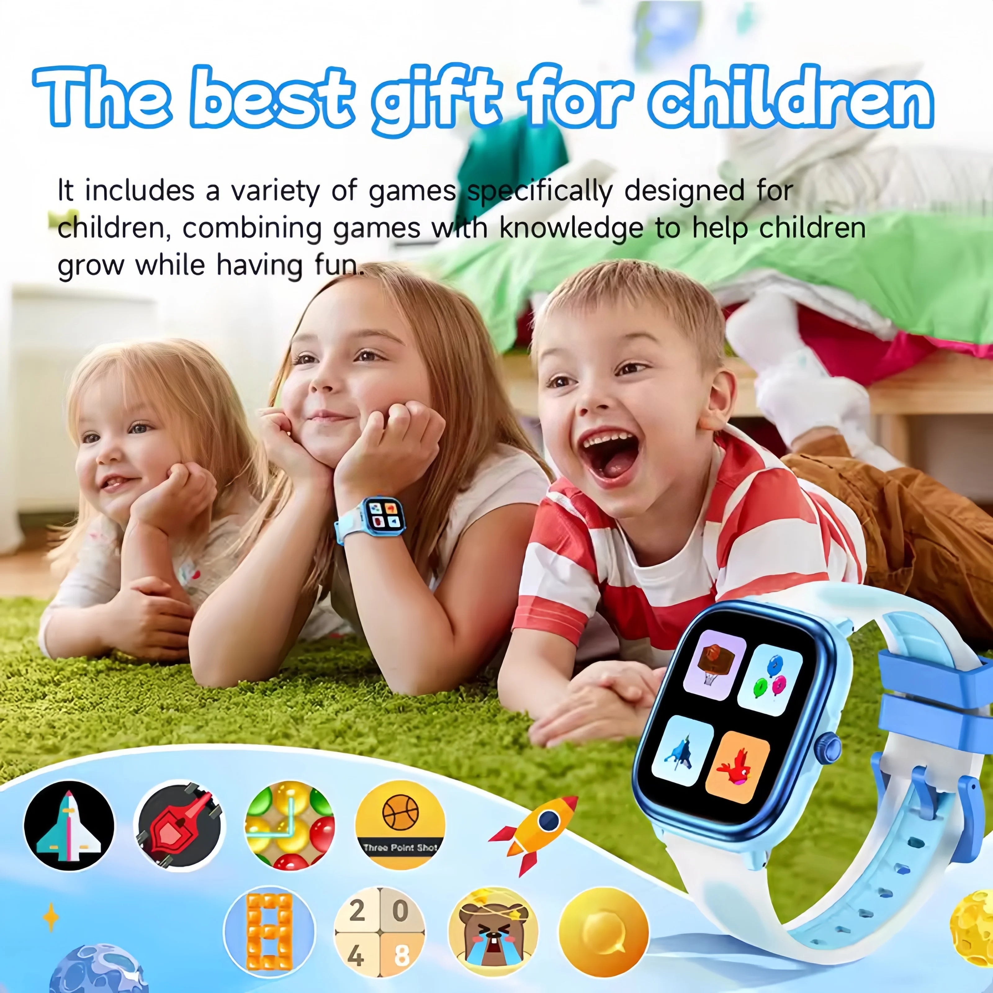 New Smartwatch BT Call Health&Sleep Monitoring 1.83''HD Screen Kids Smart Watch Waterproof Fashoin Sports Bracelet For Women Men