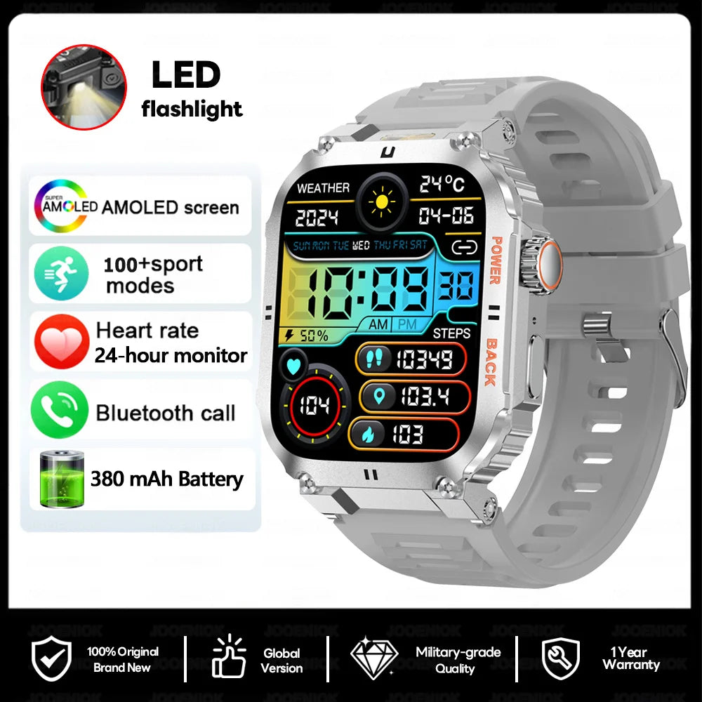 Outdoor Military Smartwatch Men GPS Sports Android iOS 1.91-inch Touch Screen Bluetooth Call Waterproof Smart Watch Android IOS