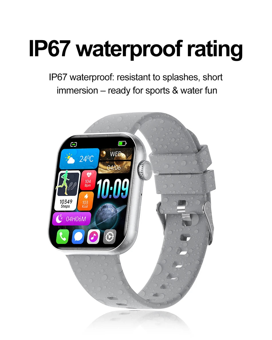 Bluetooth Call Smart Watch Women Health Monitor Watch Customizable Dial Fitness Sports Waterproof Watch Men Android IOS 2025 New