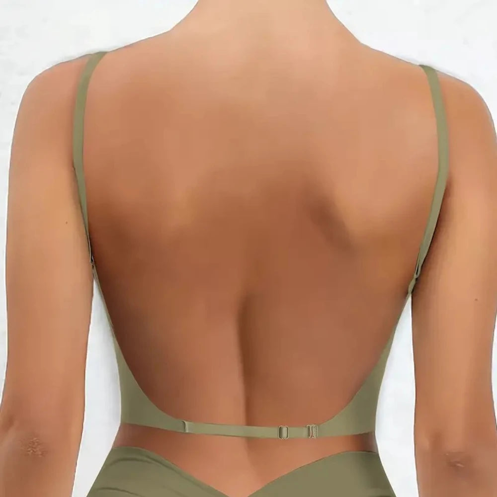 Invisible Bra Deep U Plunge Backless Strapless Push Up Bra for Dresses Lingerie Sexy Female Lingerie Бюстгальтер Женский
