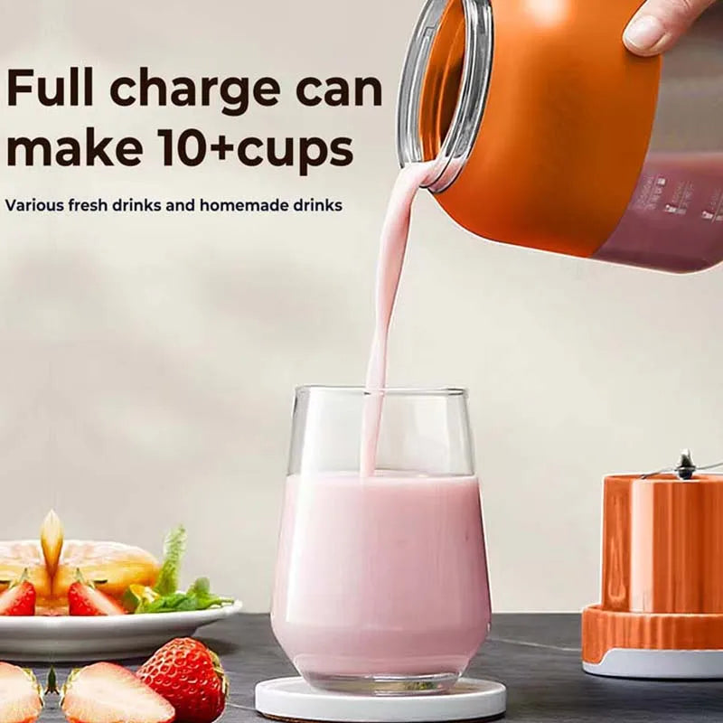 2026 Best Selling High Quality Portable USB Charging Blender 10 Stainless Steel Big Power for Smoothies Juices Outdoor Household