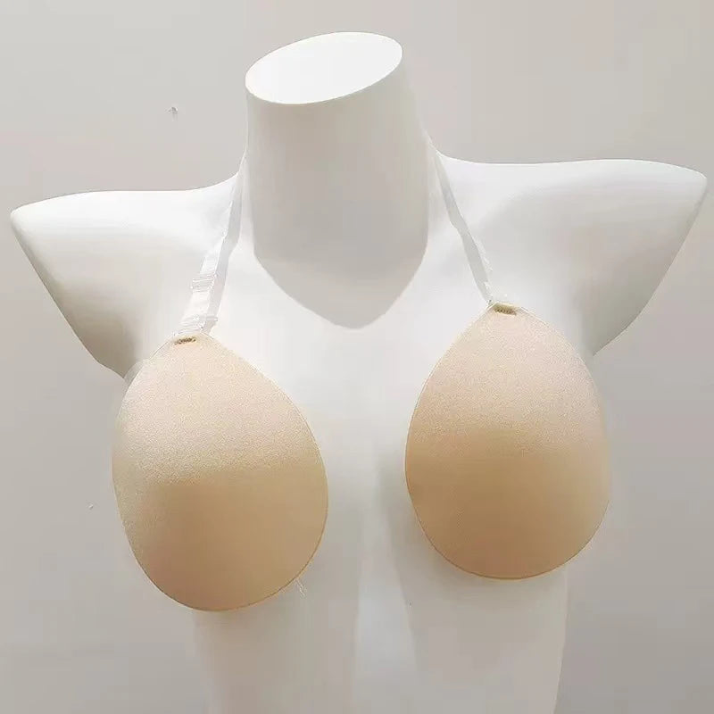 Invisible Bra With Straps Non-Slip Style Lift Enhance Bust Strapless Push Up Anti-convex Bra Women's Lingerie Underwear Access