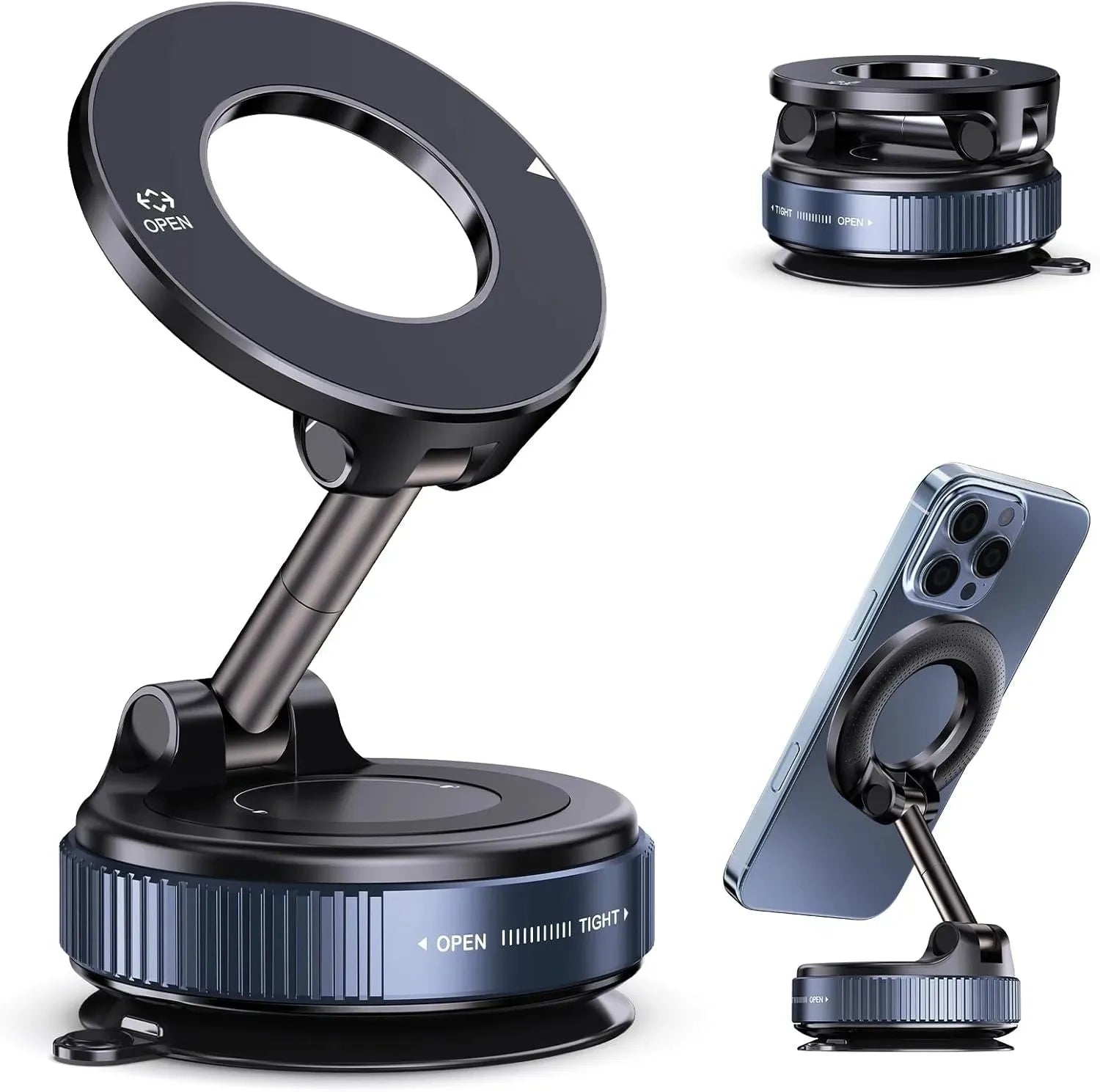 Powerful magnetic Phone holder foldable Suitable for Various Mobile Phones and can be used as a desktop or car Phone mount