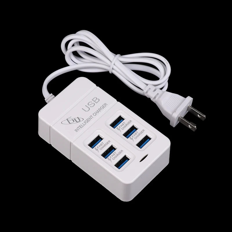 US Plug 6-Port Multiport USB Charger 35W PD Type-C – Fast Charge Wall Adapter, Type-C USB Hub for Mobile Phones【No】