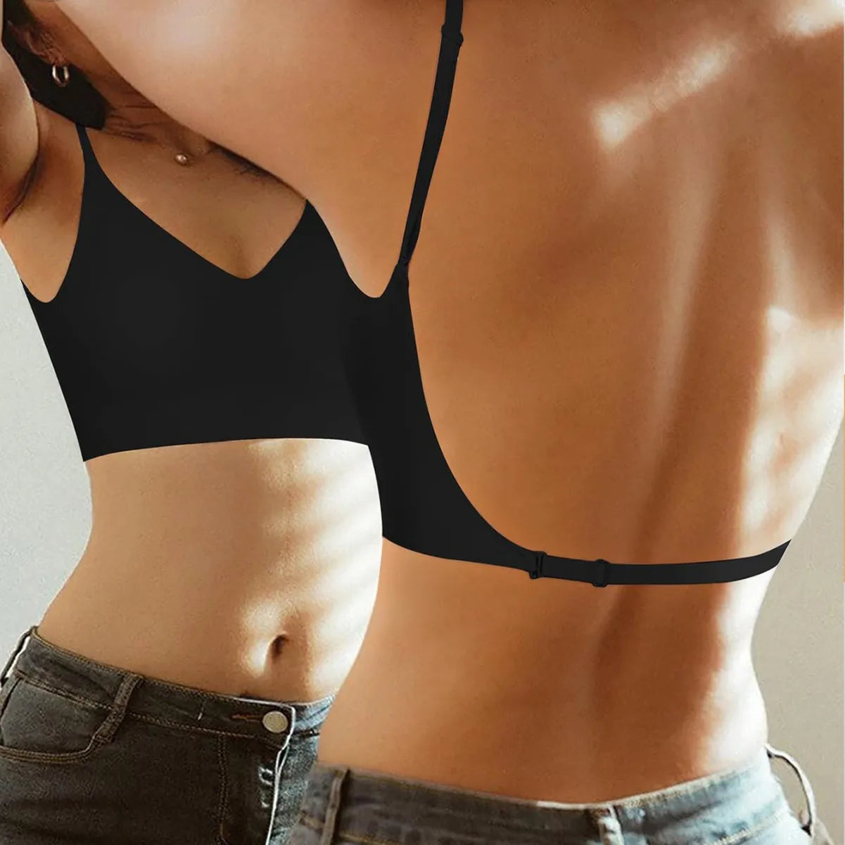 Invisible Bra Deep U Plunge Backless Strapless Push Up Bra for Dresses Lingerie Sexy Female Lingerie Бюстгальтер Женский