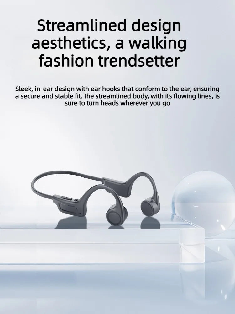Bone Conduction Headphones Bluetooth 5.3 Wireless, 32Hrs Playtime IPX8 Waterproof, Sport Ear Hook Headset with Noise Cancelling