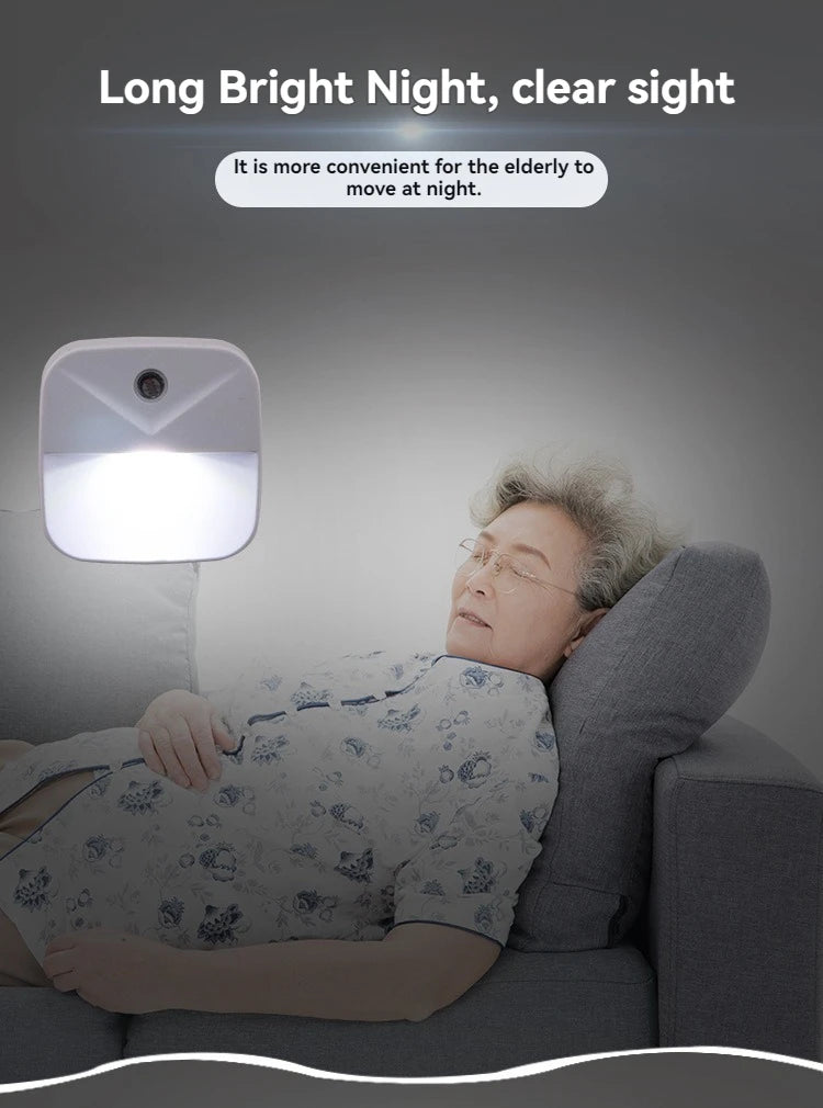 Smart Auto LED Night Light: Motion Sensor & Dusk-to-Dawn Plug-in for Energy Saving Home/Gift