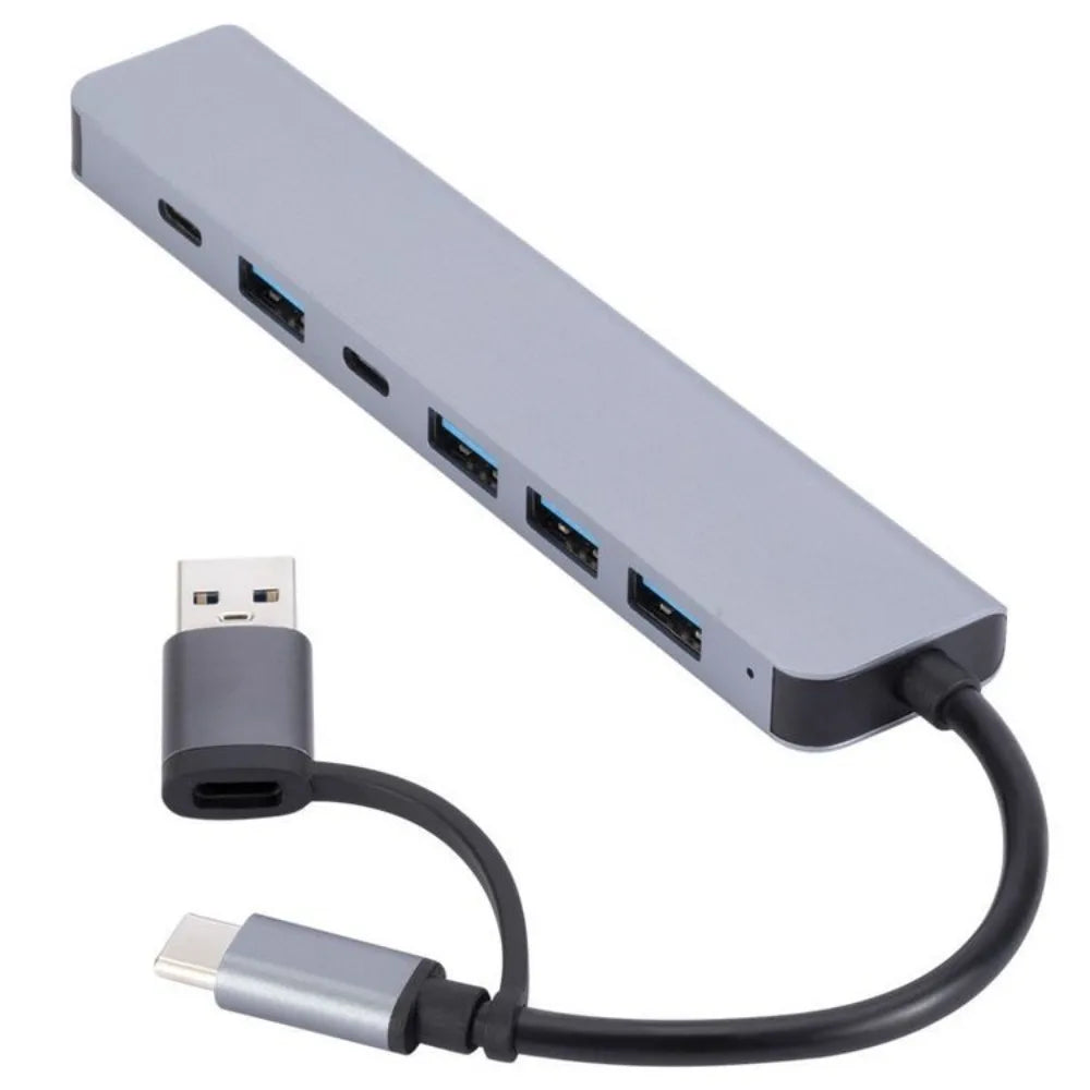 1 To 7 Type-c Expansion Dock Hub Multi Interface Multifunctional 7-in-1 USB Splitter Splitter Grey Type-C Docking Station