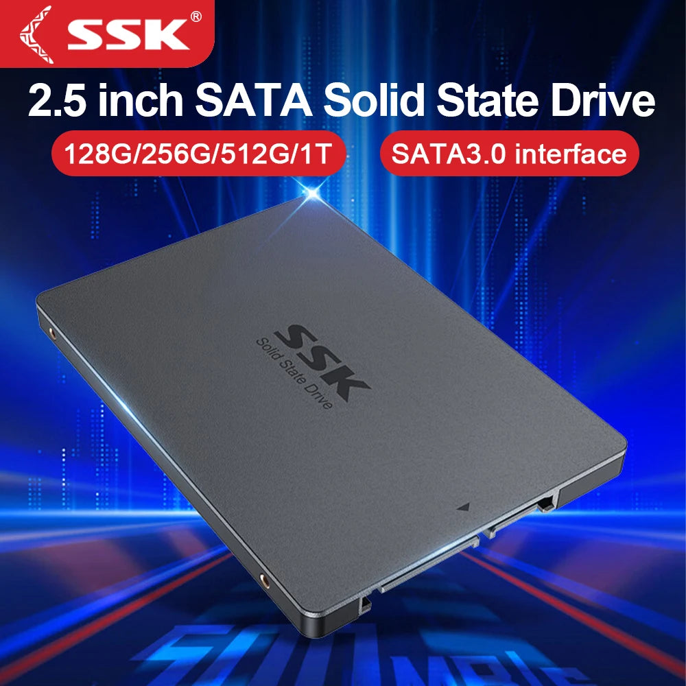 SSK SATA III SSD 2.5” Internal Solid State Drive 256GB 512GB 1TB SSD Hard Drive UP To 500MB/s for Upgrade PC Laptop Desktops