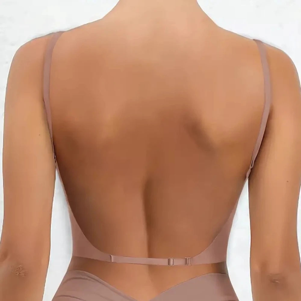 Invisible Bra Deep U Plunge Backless Strapless Push Up Bra for Dresses Lingerie Sexy Female Lingerie Бюстгальтер Женский