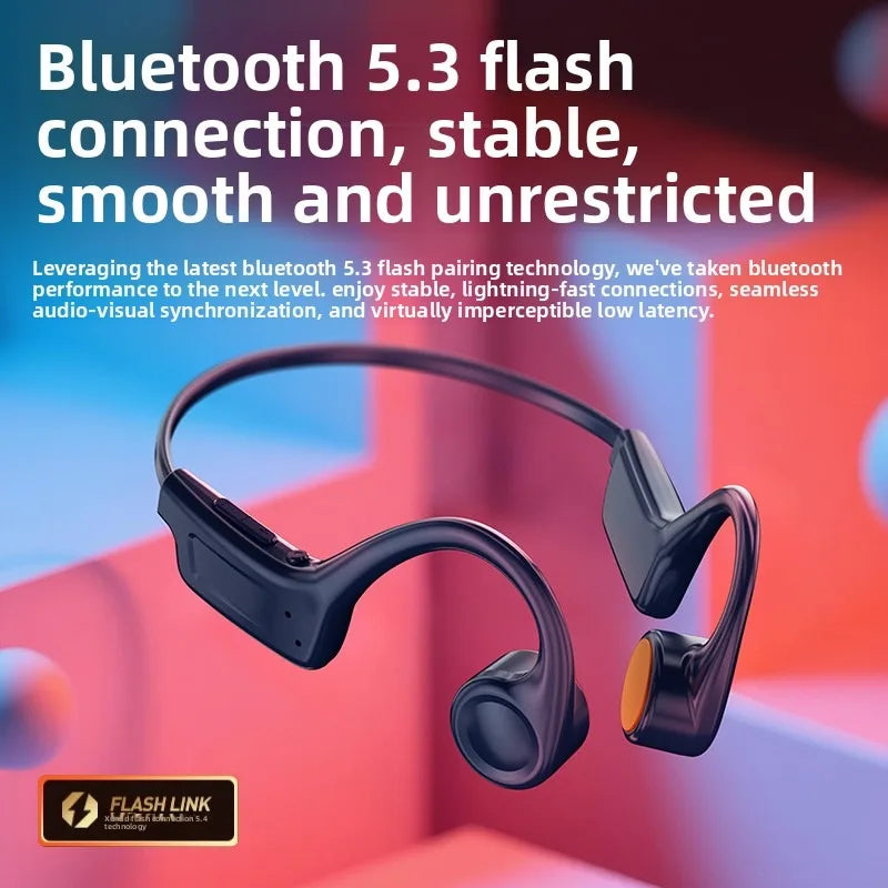 Bone Conduction Headphones Bluetooth 5.3 Wireless, 32Hrs Playtime IPX8 Waterproof, Sport Ear Hook Headset with Noise Cancelling