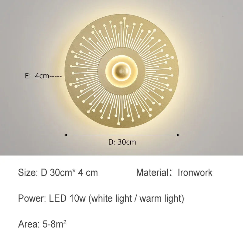 Modern Led Wall Light  Nordic Creative Color Living Room TV Home Decor Bedside Foyer Corridor Round Iron Wall Lamp
