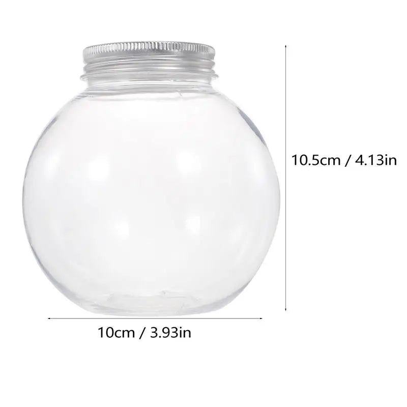 5pcs 500ml Christmas Candy Jar Ball Shaped Candy Cookie Snack Chocolate Packing Bottle Container New Year Decoration