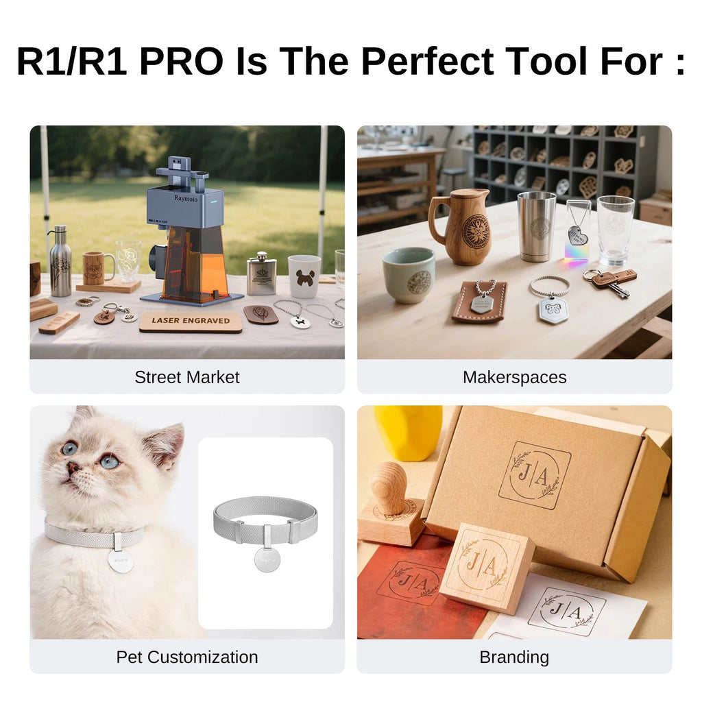 Raymoto R1 10W/R1 PRO 20W Portable Laser Engraver  Compact DIY Easy to Use Fast Engraving Speed Laser Engraving Machine