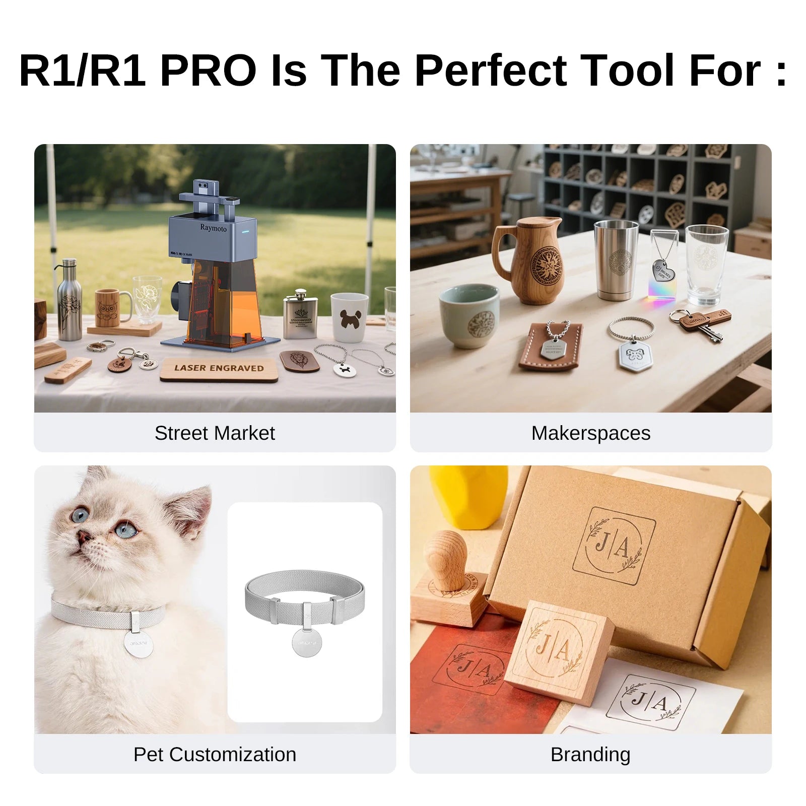 Raymoto R1 10W/R1 PRO 20W Portable Laser Engraver  Compact DIY Easy to Use Fast Engraving Speed Laser Engraving Machine