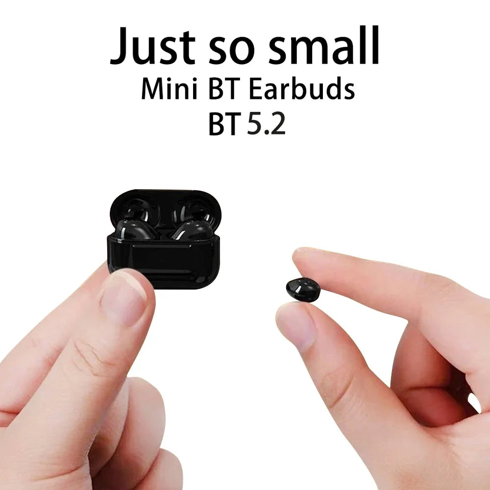 Invisible Sleep Mini Headphones Bluetooth TWS Wireless Earphones with Microphone Noise Cancelling In-Ear Earbuds Sports Headset