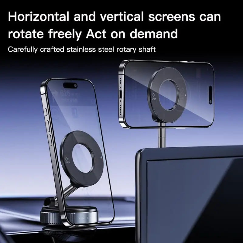 Powerful magnetic Phone holder foldable Suitable for Various Mobile Phones and can be used as a desktop or car Phone mount