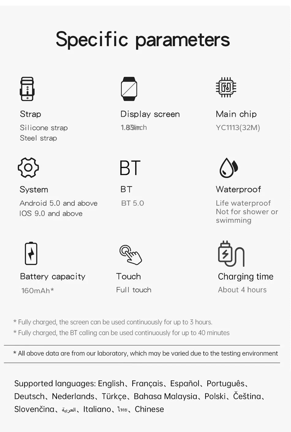 New Smart Watch Android IOS Phone 1.44 Inch Color Screen Bluetooth Call Blood Oxygen/Pressure Monitoring Smart Watch Women Men