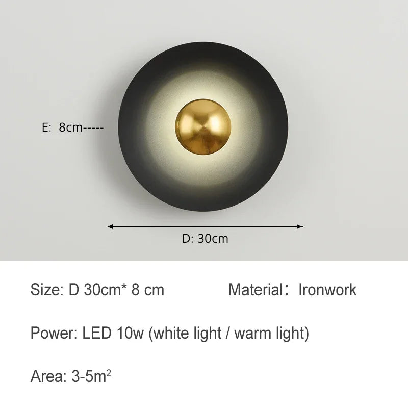 Modern Led Wall Light  Nordic Creative Color Living Room TV Home Decor Bedside Foyer Corridor Round Iron Wall Lamp