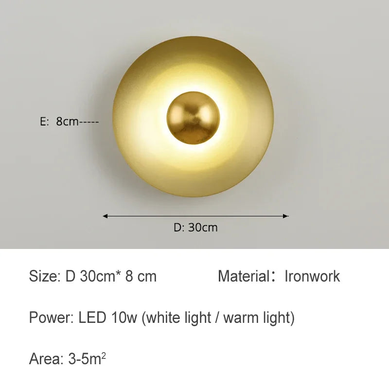 Modern Led Wall Light  Nordic Creative Color Living Room TV Home Decor Bedside Foyer Corridor Round Iron Wall Lamp